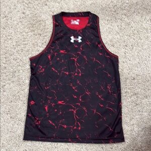 Under Armour Red and Black Tank Top Size L